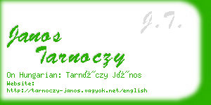 janos tarnoczy business card